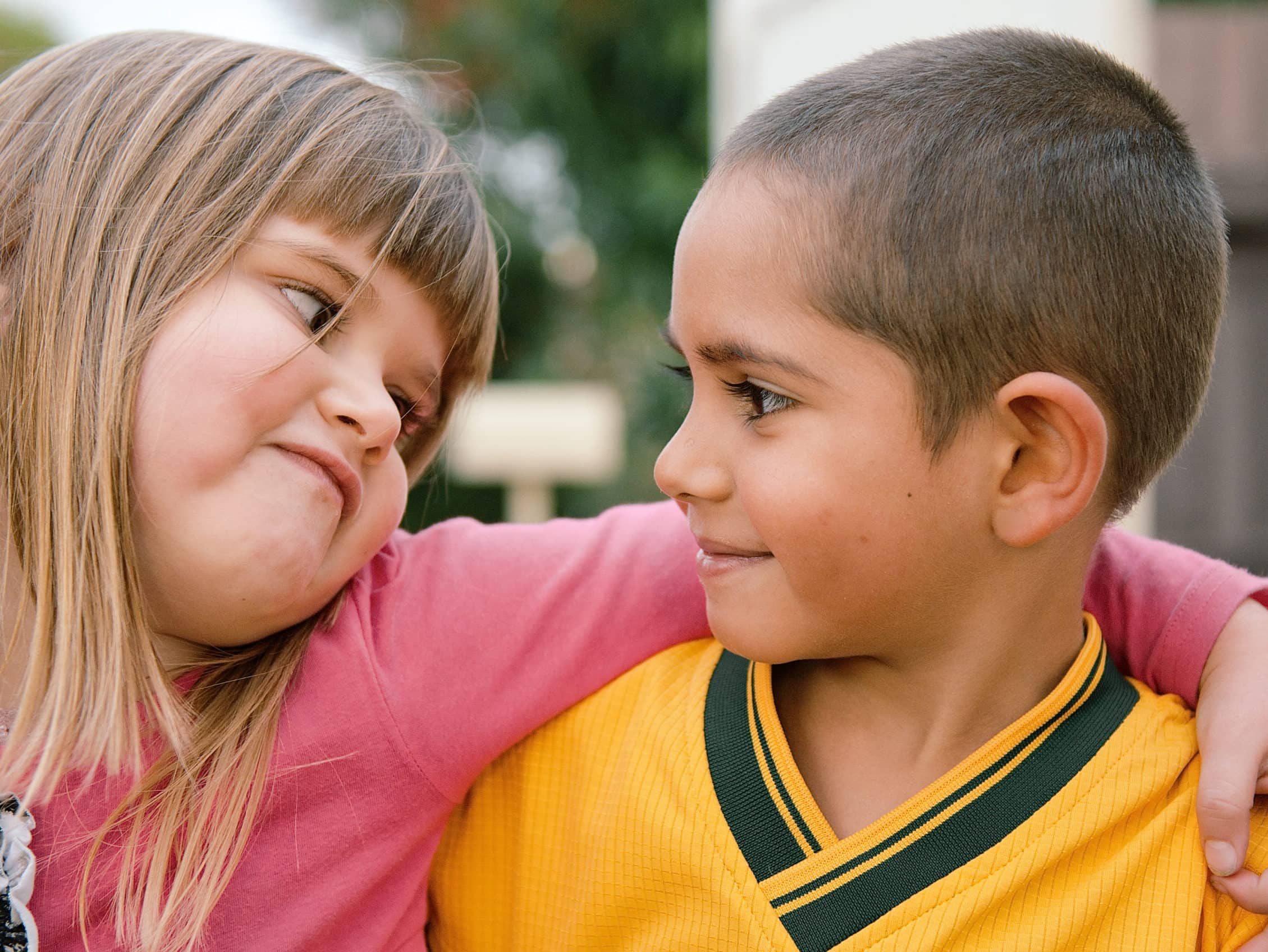 Indigenous Australian Boy and Caucasian Girl