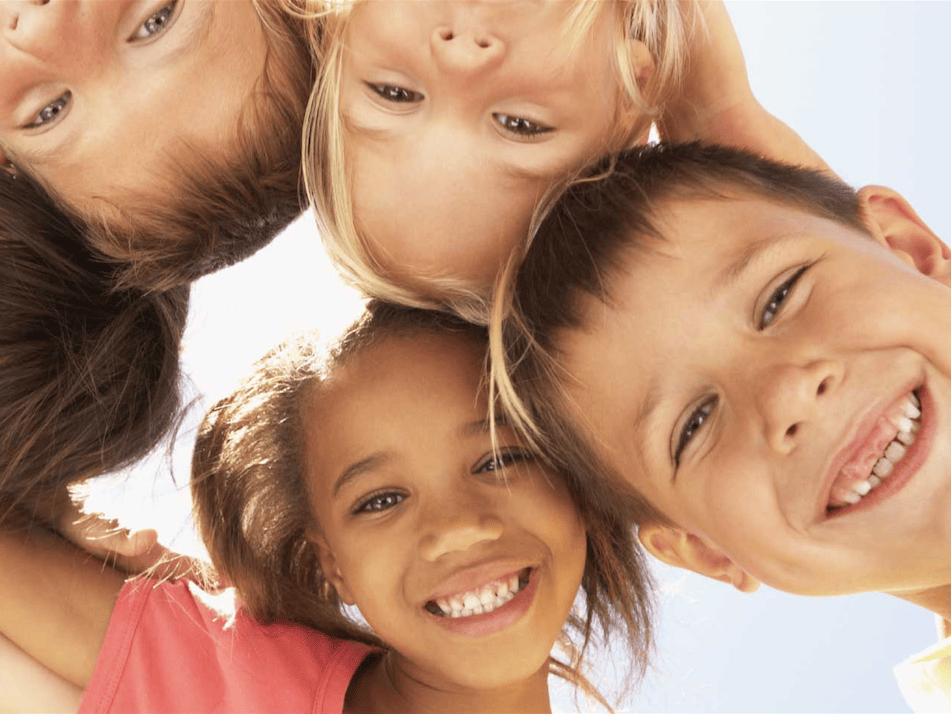 Children in a huddle